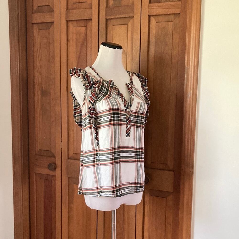 Time & True Soft Plaid Sleeveless Pullover, Size S